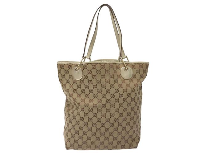 Bolsa de lona GG Gucci Bege