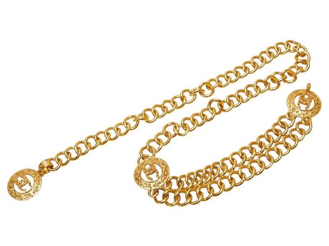 Timeless Vintage Chanel Coco Mark Round Chain Belt Golden