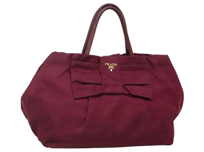 PRADA Borsa a mano in nylon viola oro Auth 141705 D'oro Porpora