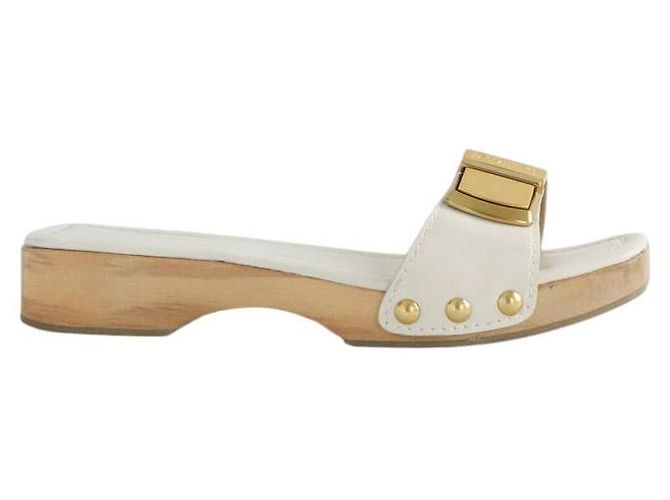 Jacquemus Les Tatanes white leather clogs