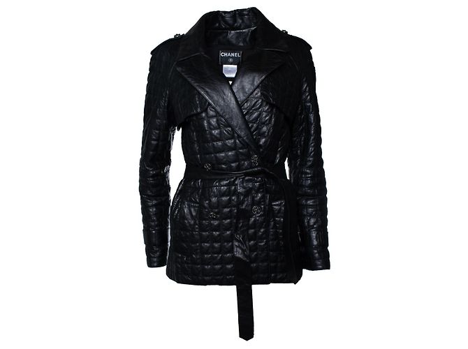 Chanel, black quilted leather jacket 2006