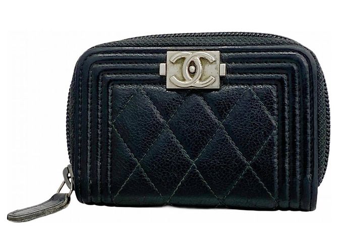Boy Monedero de cuero negro Chanel