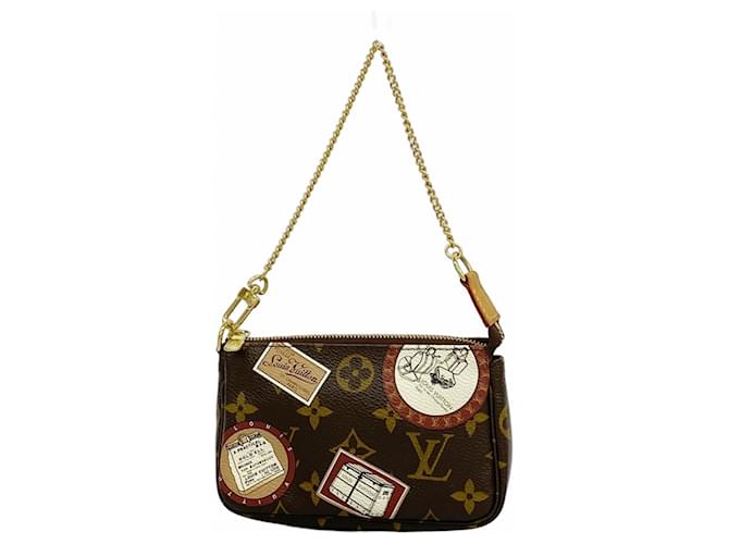 Mini Pochette Acessórios Monograma Louis Vuitton Marrom  ref.2521495