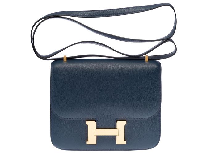 Hermès Bolsa HERMES Constance em Couro Azul - 102895