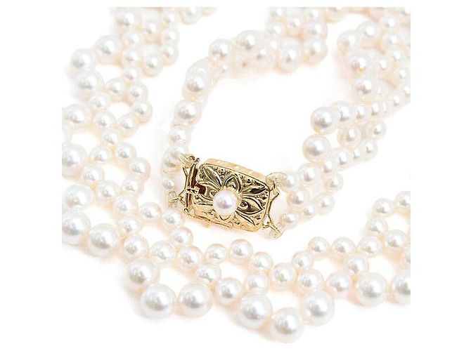 Colar de Pérolas MIKIMOTO Au750 Dourado