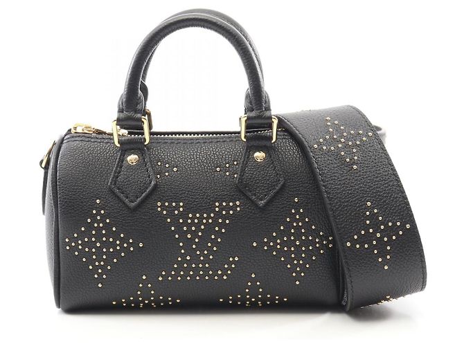 Bolsa de mão Nano Speedy Monogram Empreinte Louis Vuitton Preto