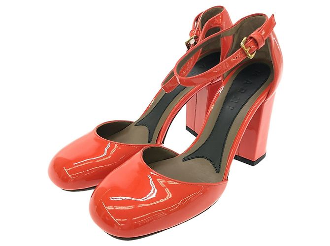 Marni Lackleder Pumps Orange