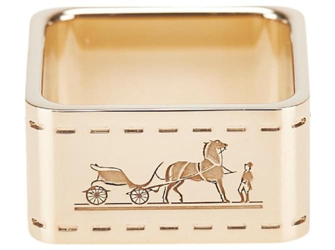 Ring Anneau de foulard Bolduc carré Hermès Métal Rose  ref.2521929