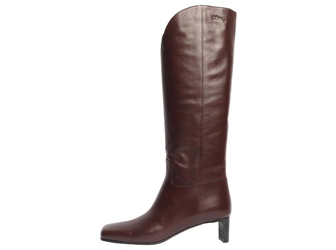 Longchamp La Cavalière oxblood knee high leather boots high leather boots - size EU 39