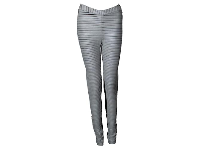 Autre Marque Gareth Pugh, leather and nylon leggings Black Grey  ref.2499125
