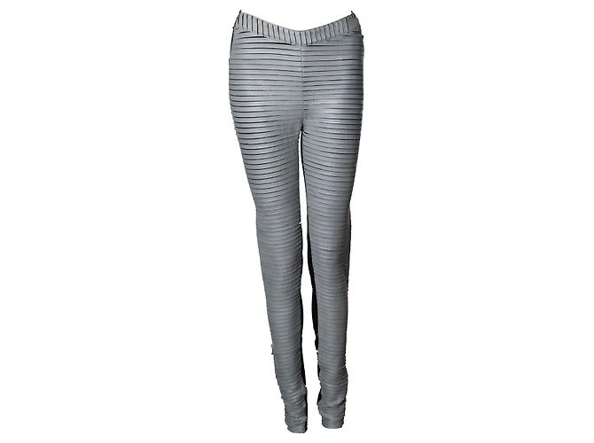 Autre Marque Gareth Pugh, leggings de couro e nylon Preto Cinza