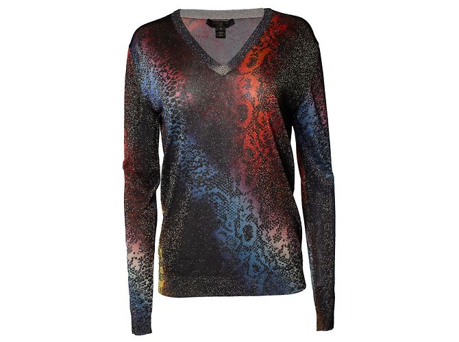 Pull en lurex avec imprimé python Louis Vuitton Multicolore