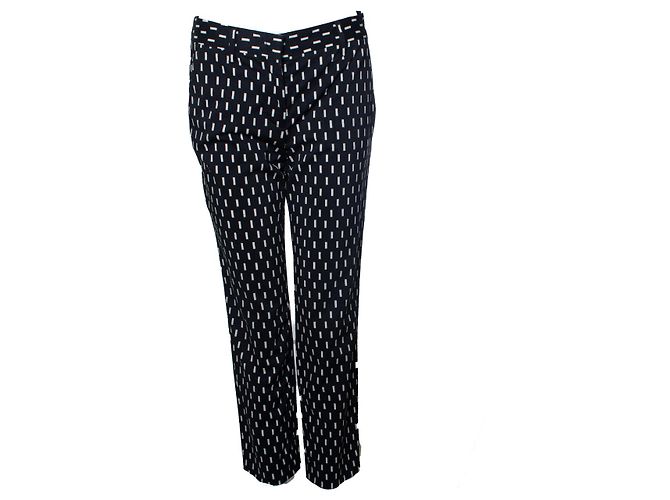 Calça preta com estampa gráfica Prada Preto Branco
