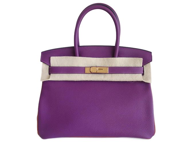 Hermès Hermes Birkin 30 Anemone Tasche Orange Lila
