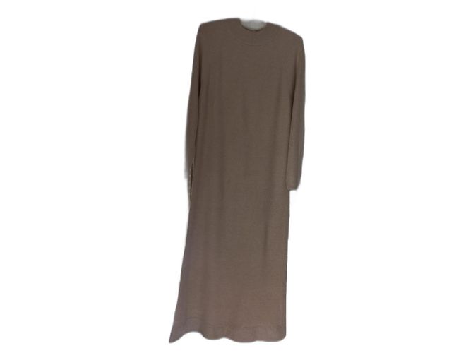 Autre Marque Mittellanges Wollkleid in Hellbraun