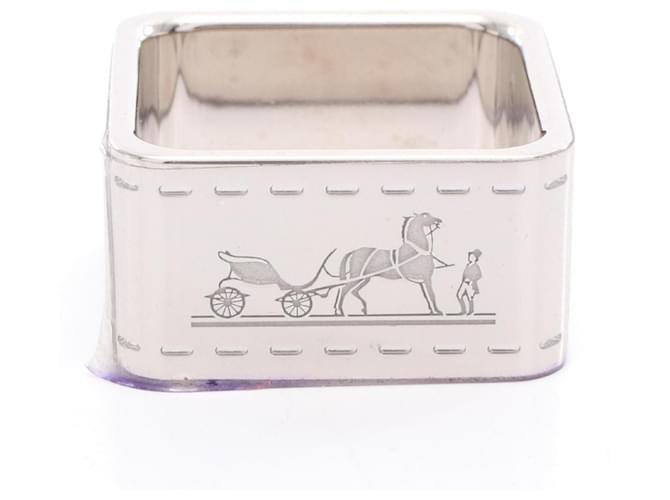 Hermès Bordeaux 90 Scarf Ring Silvery Metal  ref.2523706