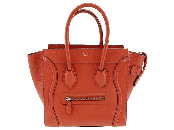 Luggage Céline Bolsa de viagem Celine em couro granulado micro Vermelho