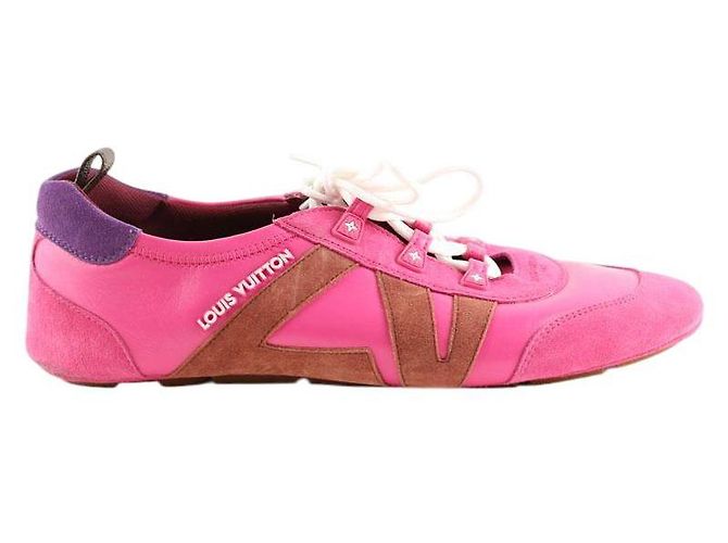 Baskets Louis Vuitton en daim rose