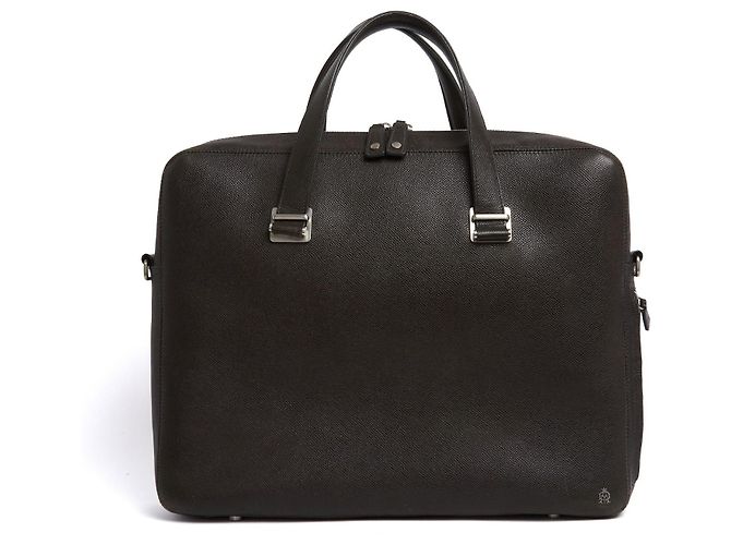 Alfred Dunhill Cadogan Dunkelgrünes Leder Dokumentenmappe mit Schultergurt