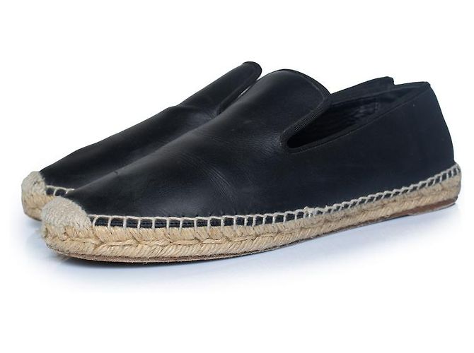 Céline Celine, leather espadrilles Black