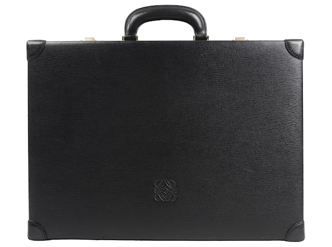 Loewe Anagram Leather Travel Bag in Black Green  ref.2524363