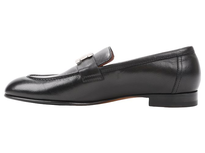 Hermès HERMES Paris Leder Slipper in Schwarz, Größe 38,5 EU