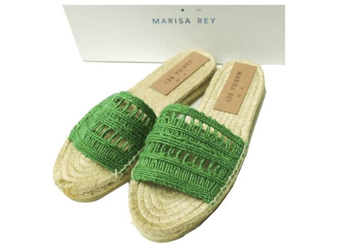 Autre Marque Strick-Espadrilles-Sandalen MARISA REY LLAFRANC Grün