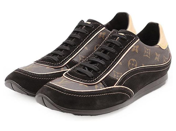 Baskets en cuir Monogram Louis Vuitton Marron