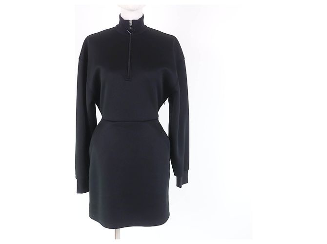 Prada Jersey-Polyester-Kleid Schwarz 