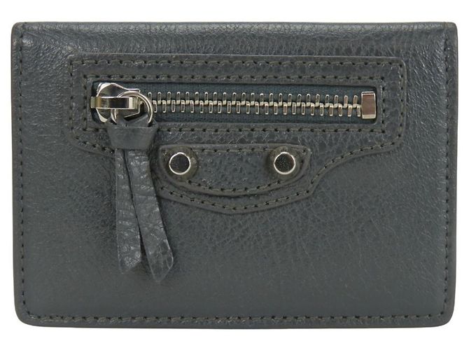 Balenciaga Gray Tri-fold Wallet Brown