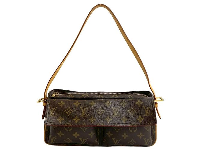 Louis Vuitton Viva Cite MM Monogram Shoulder/Tote Bag Brown