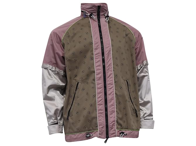  Valentino Garavani Zipped Vlogo All Over Windbreaker Jacket in Multicolor Cotton Multiple colors  ref.2525370