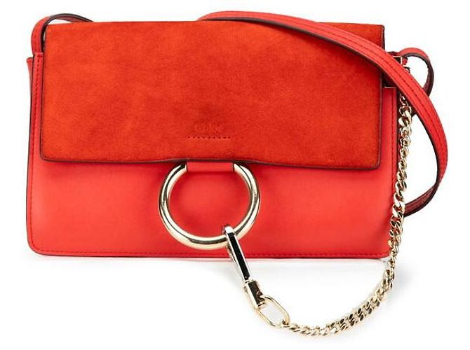 Chloé Borsa a Spalla in Pelle Scamosciata Chloe Rosso
