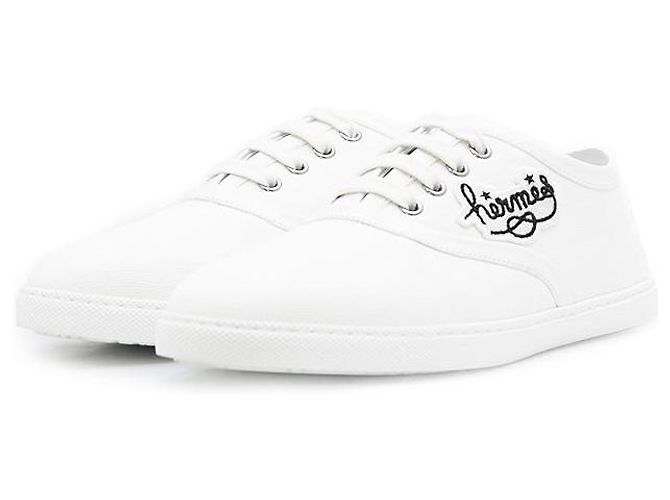 Inosans Canvas-Leder-Sneaker von Hermès Weiß