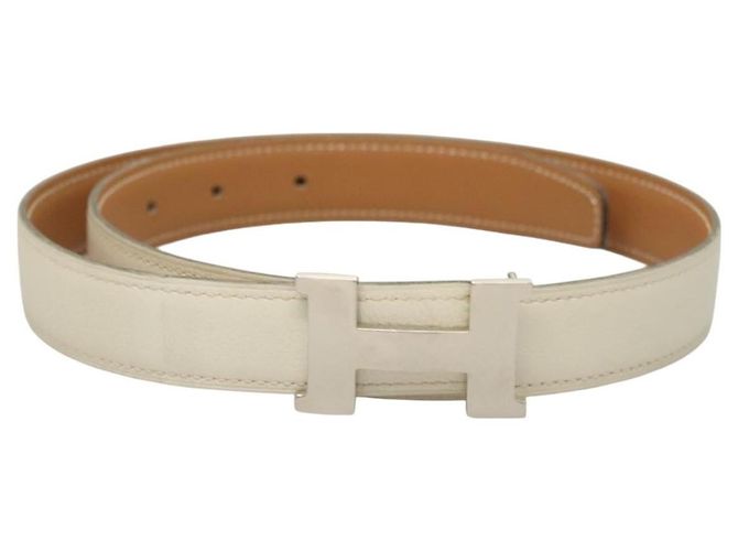 Hermès Hermes Constance Belt Leather Medium White