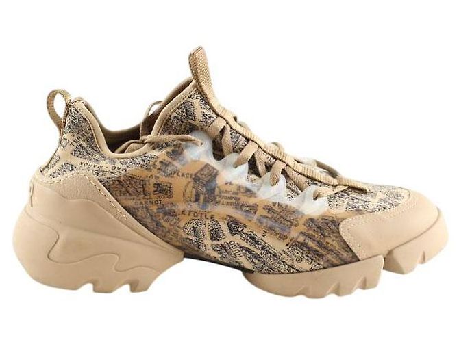 Dior Baskets en cuir marron