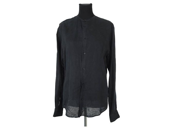Hermès Schwarze Leinenhemd