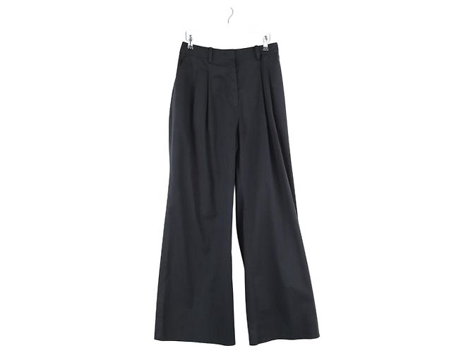 Autre Marque Calça larga de algodão preta Preto
