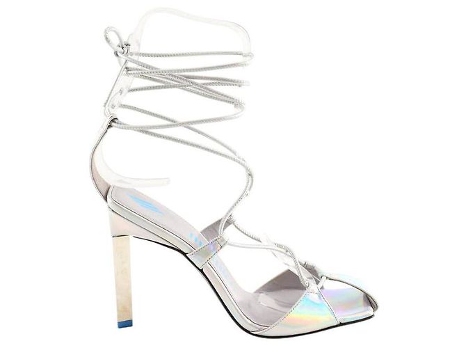 Attico Adele silver leather heels Silvery