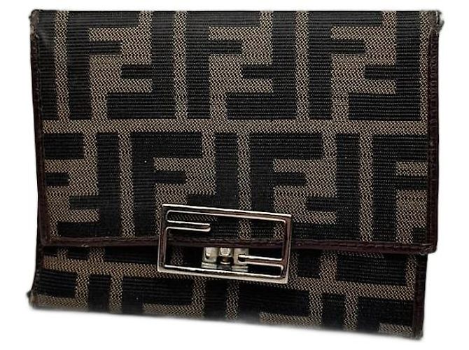 Vintage Fendi FF Monogram Wallet Brown
