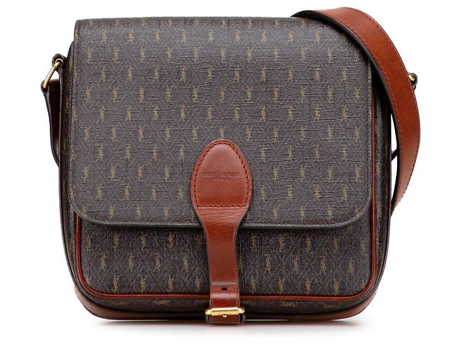 Borsa a Spalla Monogramma YSL Saint Laurent Marrone