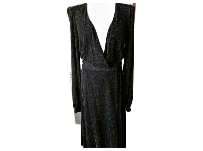Lk Bennett Schwarzes Kleid mit silbernem Metallfaden
