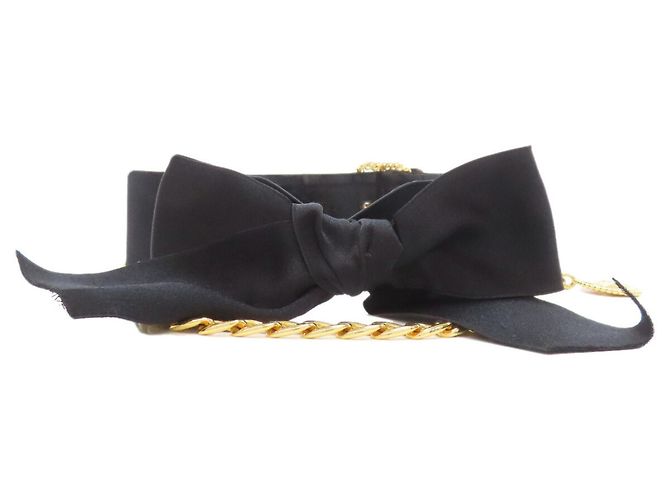 Cintura in raso CHANEL per uomini Nero D'oro