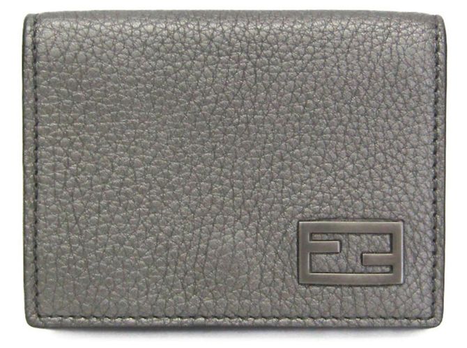 Cartera de cuero Fendi FF 7M0280 Metálico