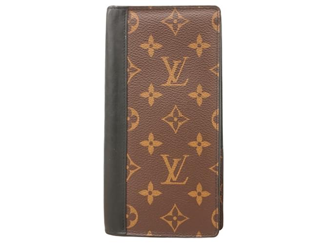 Louis Vuitton Monogram Macassar Portefeuille Brazza Long Wallet Brown Black  ref.2526951