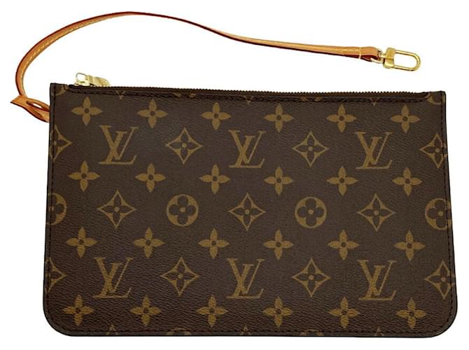 Louis Vuitton Neverfull MM Pouch Brown Monogram Patent leather  ref.2527009