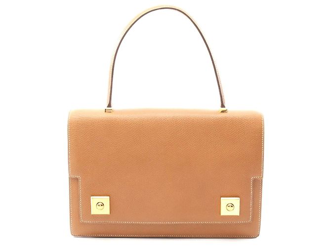 Bolsa de mão Hermès Piano Dourada Marrom
