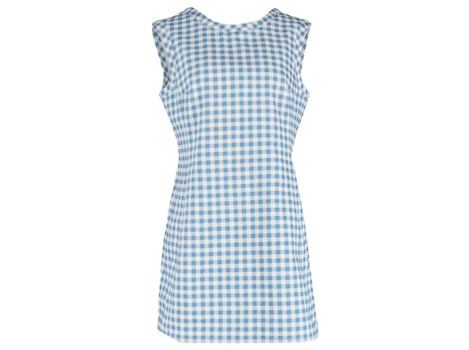 Autre Marque Abito Mini Gingham Emmy in Cotone Blu di Emilia Wickstead