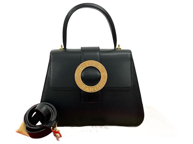 Céline Bolsa 2 em 1 em couro de bezerro Celine Preto