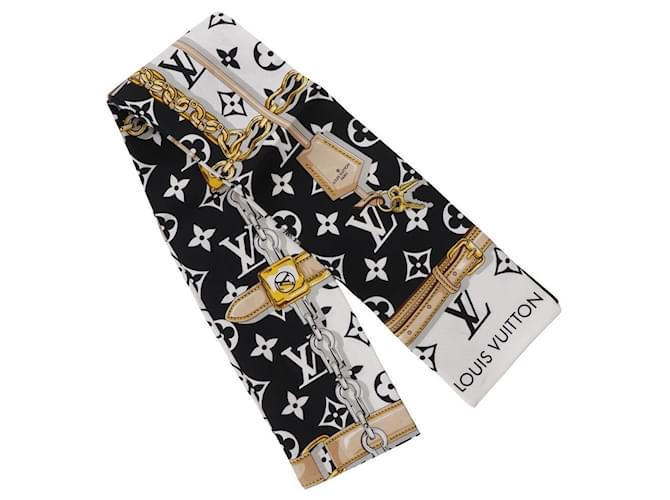 Louis Vuitton Bandeau Monogram Silk Scarf White  ref.2527771